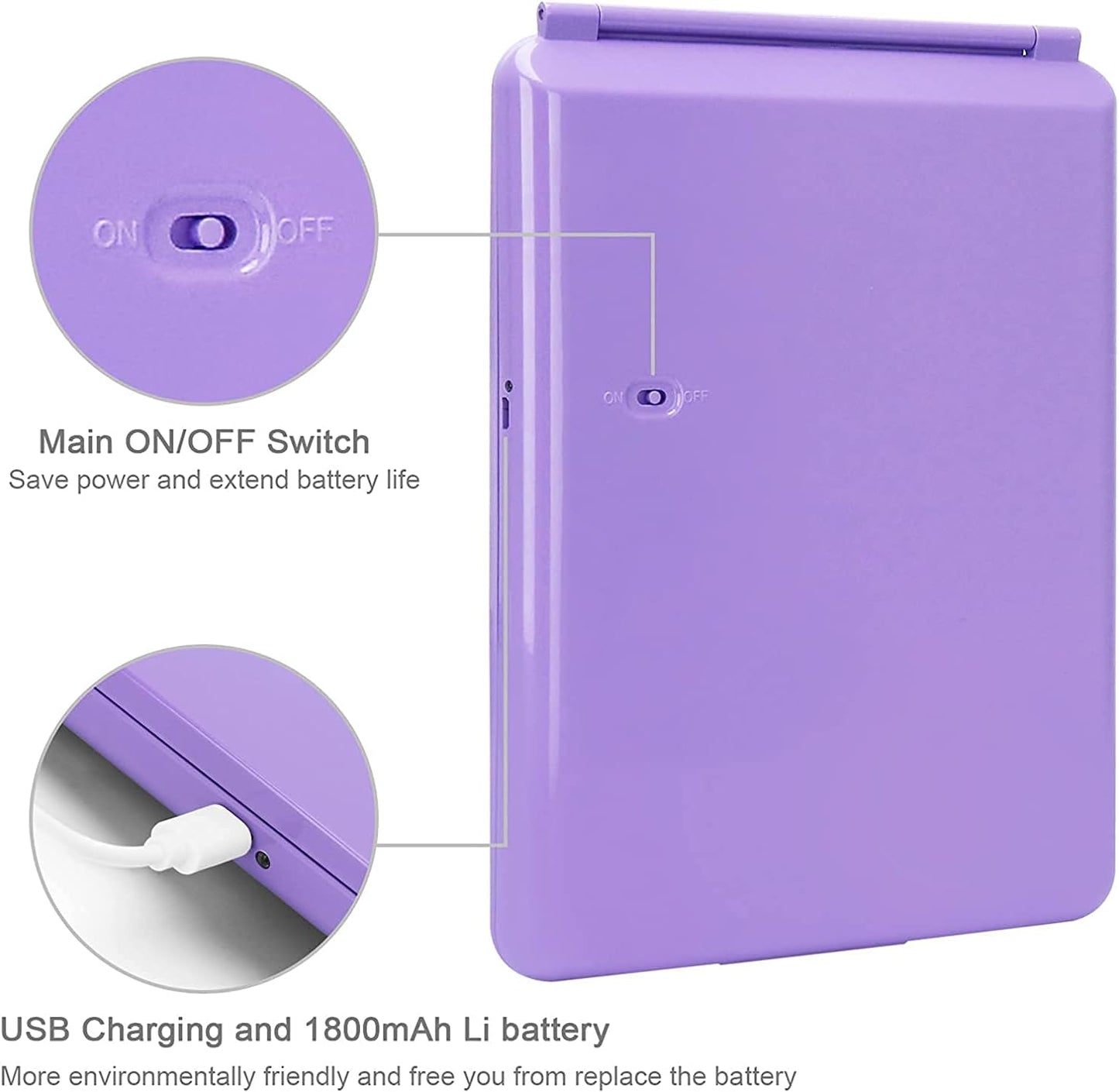 deweisn Folding Lighted Makeup Mirror with 72 LEDs 3 Colors Light Modes USB Rechargable 1800mA Batteries Portable Ultra Thin Compact Vanity Mirror Dimmable Travel Mirror