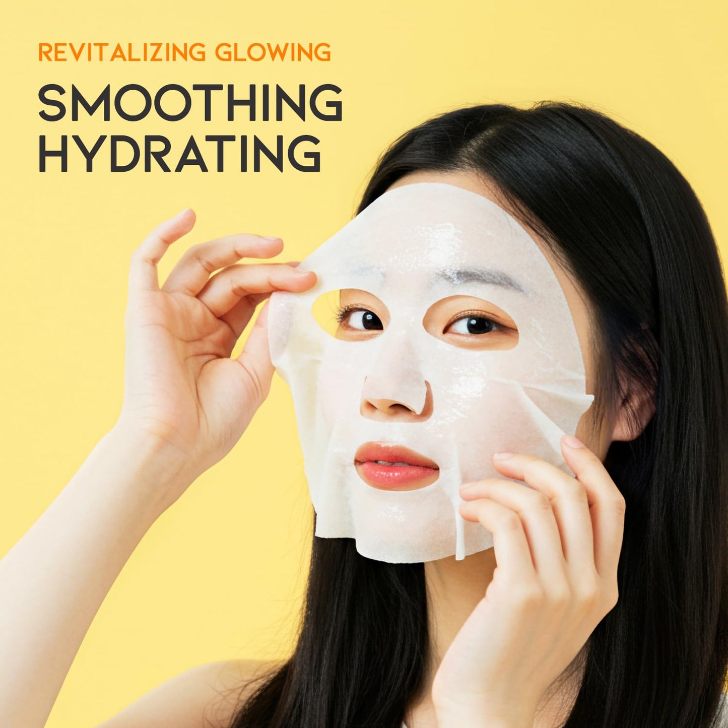 #OOTD Vitamin C Revitalizing Hydrating Sheet Mask (10pcs) - Face Mask Korean Skincare Facial Sheet Masks for Even-Looking Skin Tone & Radiance