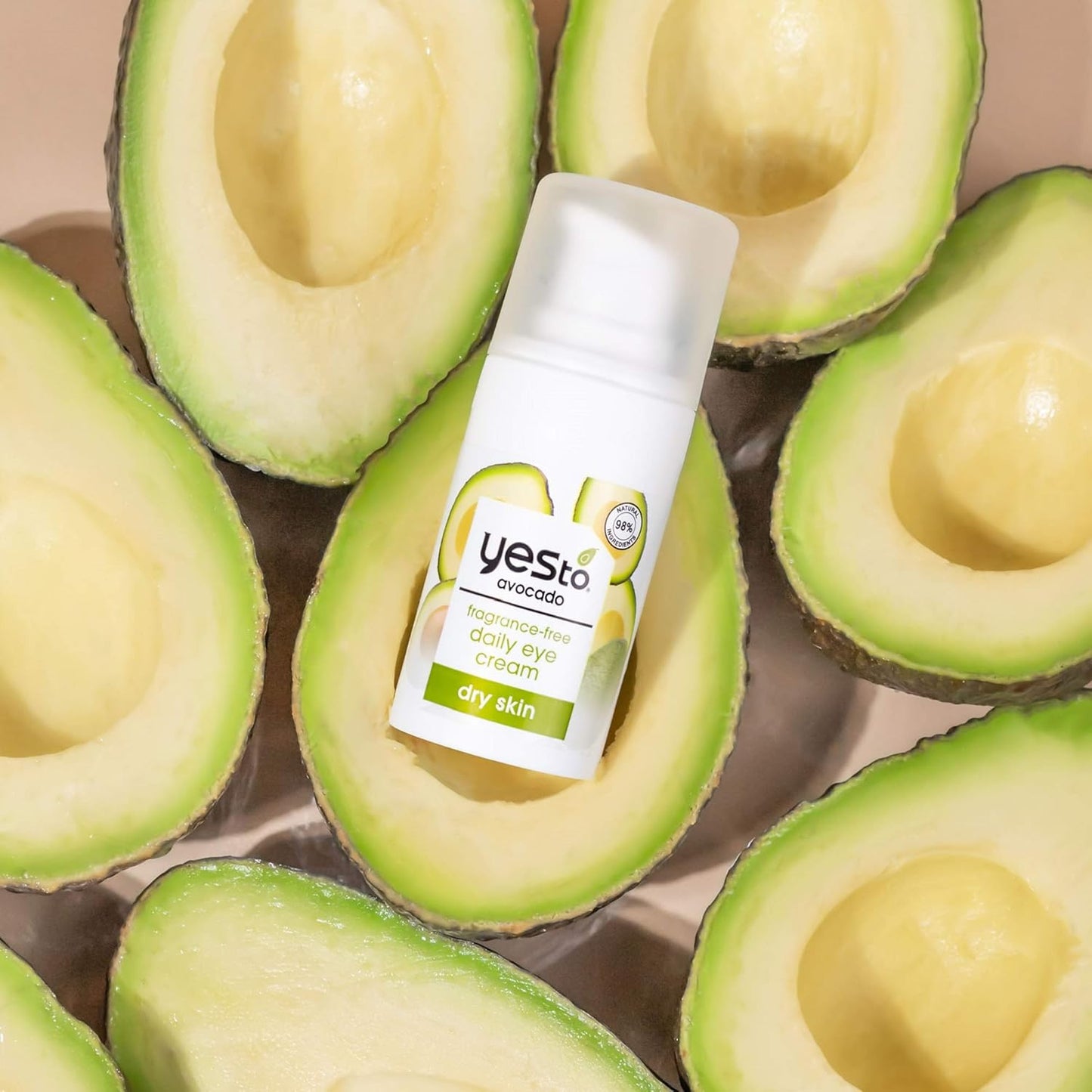 Yes To Avocado Daily Eye Cream, Fragrance-Free, Hydrating & Smoothing, with Hyaluronic Acid & Omega 3, 0.5 Fl Oz