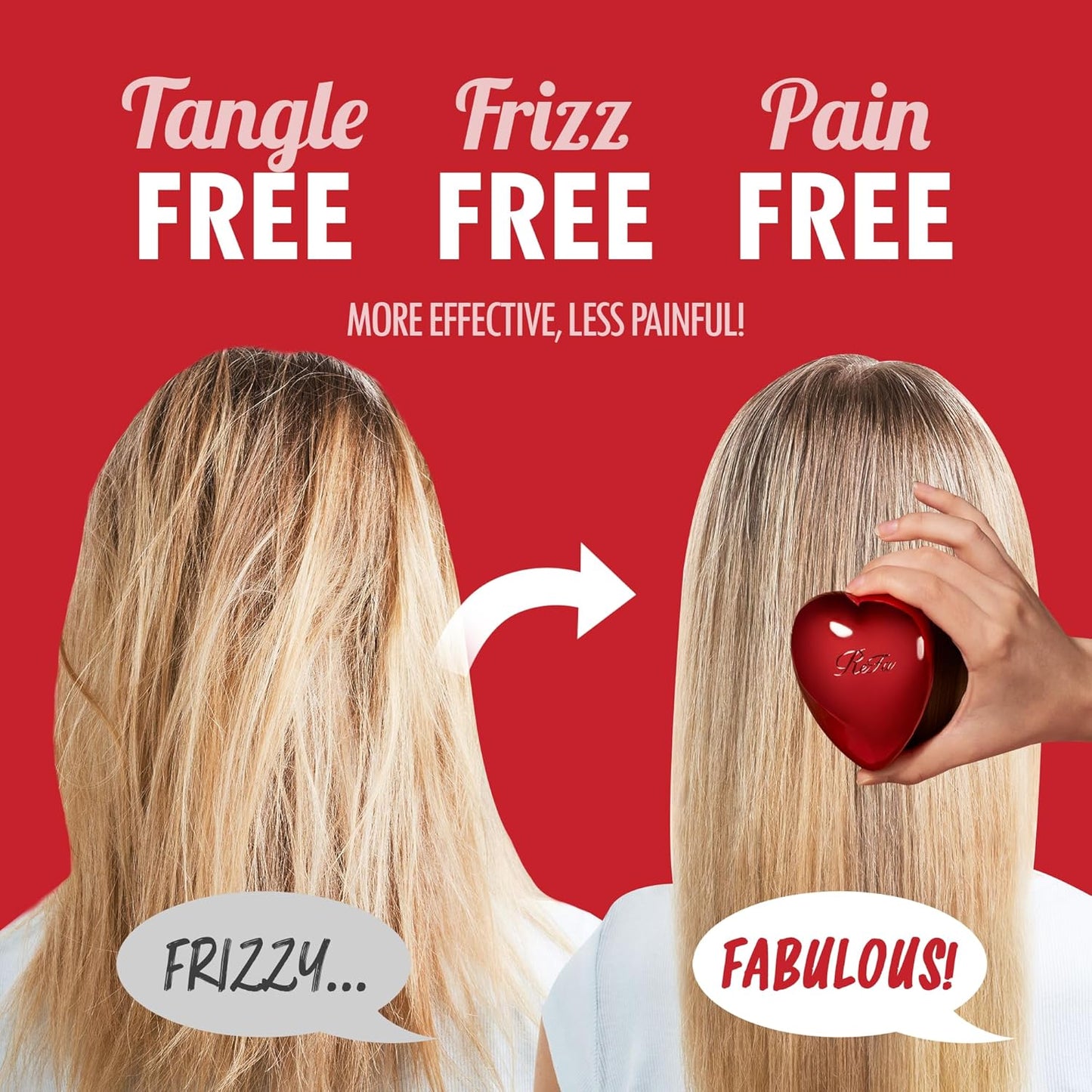 ReFa HEART BRUSH ROSE GOLD | Heart Shaped Detangling Brush for Women | Small Hair Brush for Thick Hair | Hair Detangler Hair Brush Travel Hair unbrush