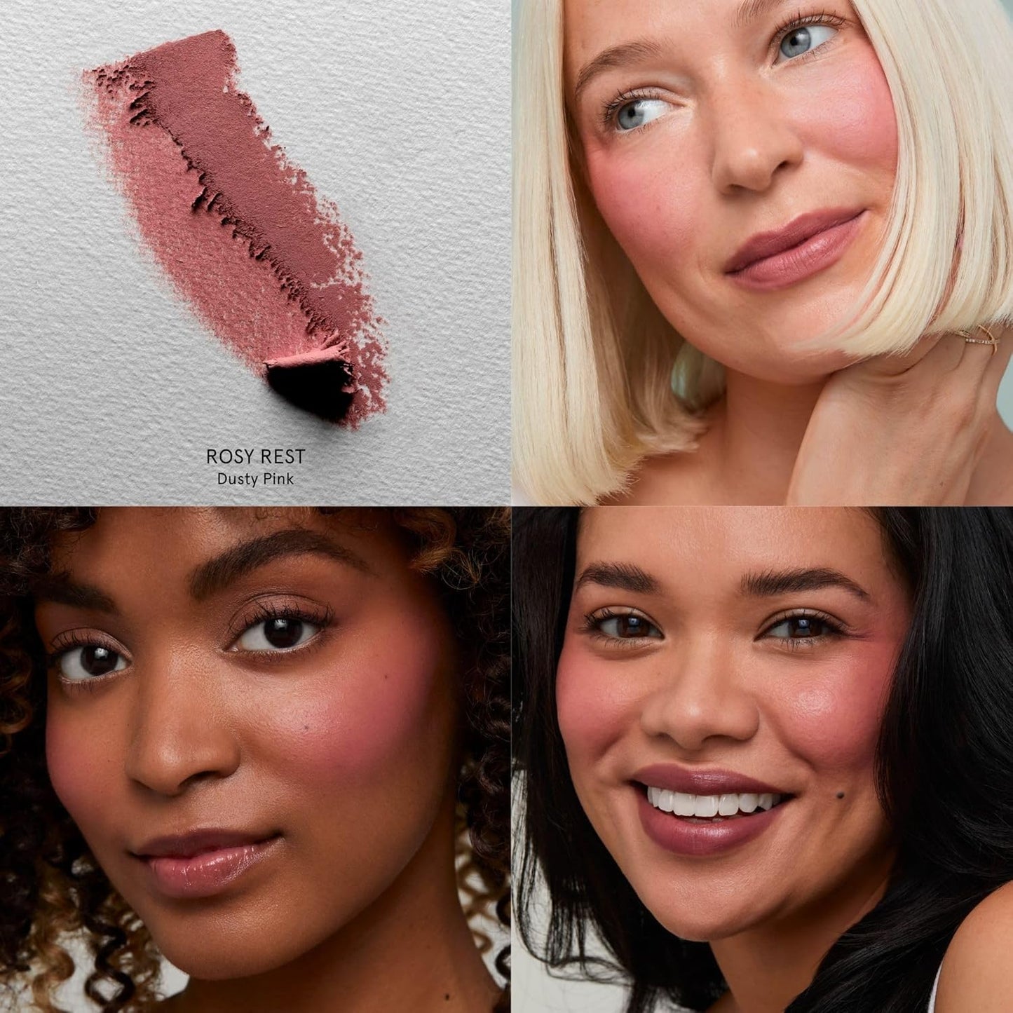 SOSHE Beauty - Blurring Pillow Blush | Featherlight, Cushiony, Cream to Powder Formula | Squalane, Cucumber Seed Extract, Ashwagandha Root | Vegan, Clean, Cruelty-Free (Rosy Rest, Dusty Pink)