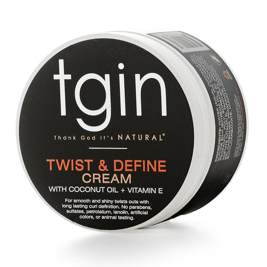 Thank God It's Natural tgin Twist and Define Cream, Hair Styling Cream - 12 Oz, Curly Hair - Paraben Free
